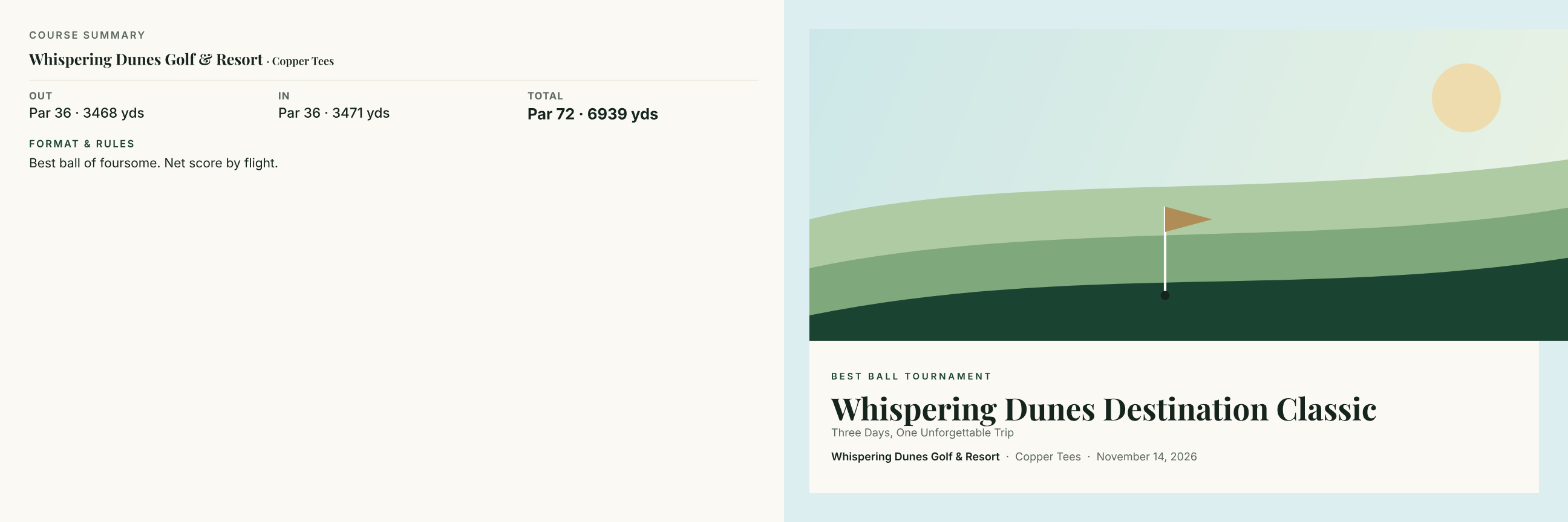The Fairway scorecard template preview