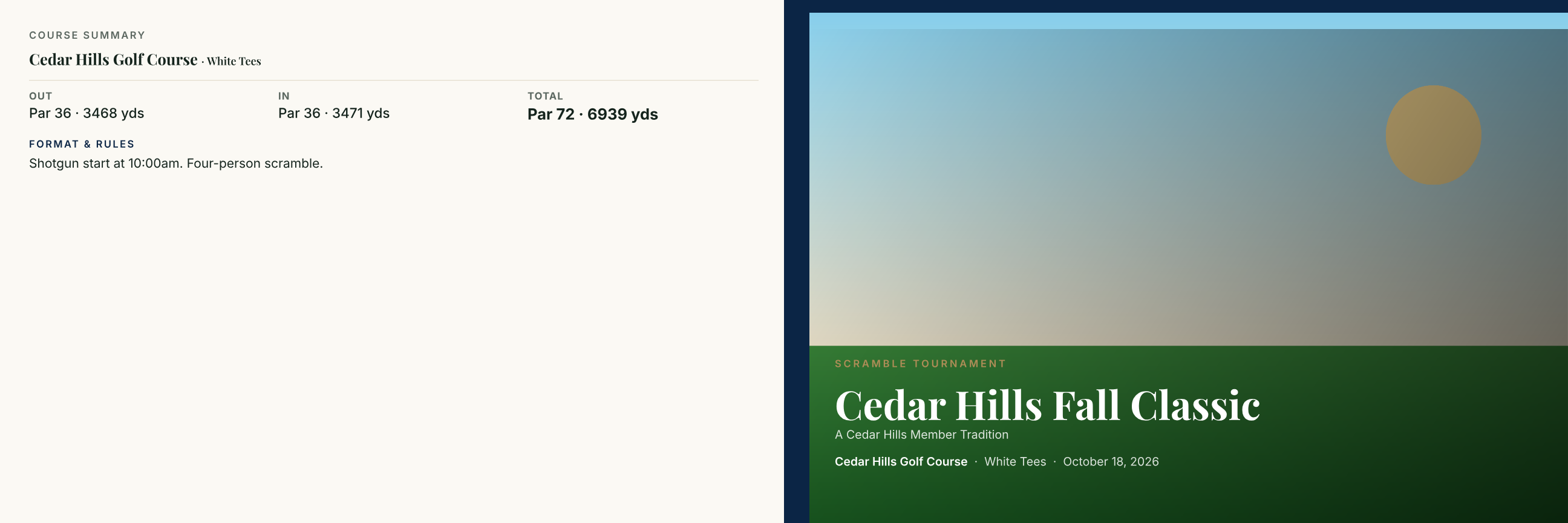 Your Photo scorecard template preview